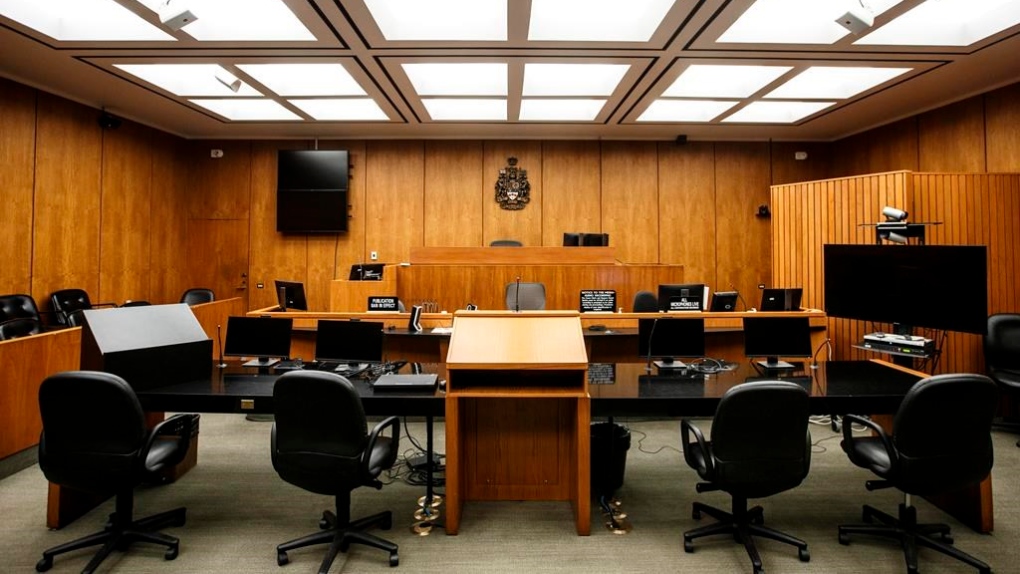 A courtroom at the Edmonton Law Courts building, in Edmonton on Friday, June 28, 2019. THE CANADIAN PRESS/Jason Franson