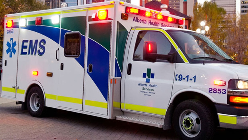 An Alberta Health Services' Emergency Medical Services ambulance in Calgary. (file)