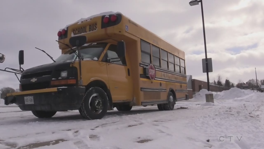 School bus in the winter