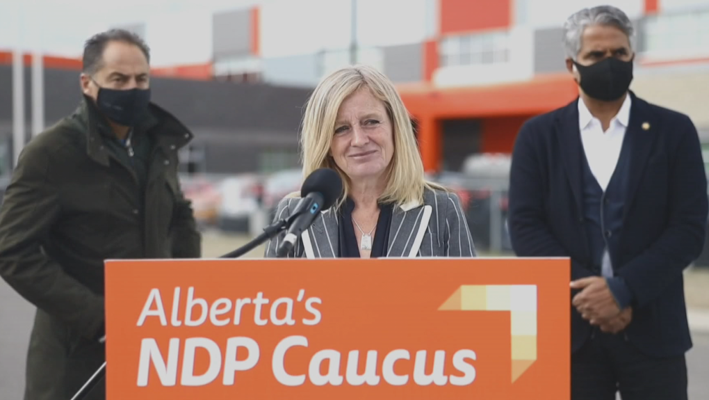 NDP leader Rachel Notley addresses criticism that her MLAs have become too involved in Edmonton's civic election on Oct 15, 2021 (Source: Alberta NDP).
