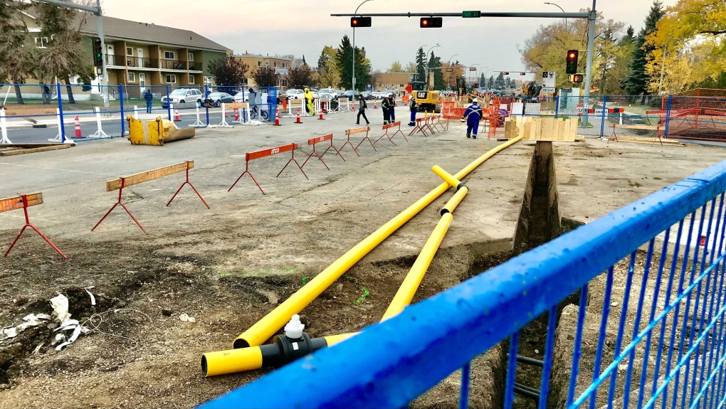Utility work for the West LRT extension located at 87 Avenue and 166 Street, on Thursday Oct. 5. (Sean Amato/CTV News Edmonton)
