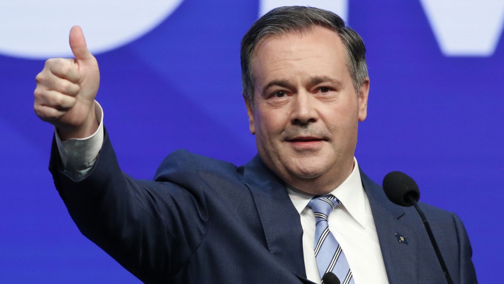 Alberta Premier Jason Kenney gives a thumbs up after his speech at the United Conservative Party annual meeting in Calgary, Alta., Saturday, Nov. 20, 2021. THE CANADIAN PRESS/Larry MacDougal