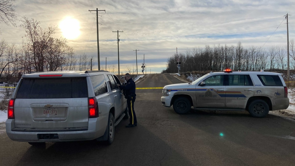 Mounties have closed a range road west of Edmonton for an investigation. (Brandon Lynch/CTV News Edmonton)