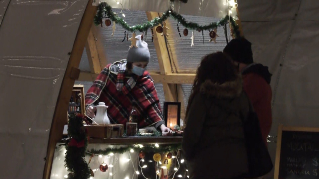 Edmonton's Christmas Market opened at Fort Edmonton Park Wednesday afternoon. Dec. 8, 2021. (CTV News Edmonton)