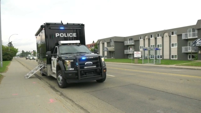 Edmonton police are investigating after an 87-year-old man was struck by a vehicle in the area of 97 Avenue and 156 Street on Tuesday, June 15, 2021. (Jay Rosove/CTV News Edmonton)