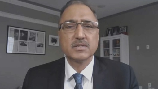 Mayor Amarjeet Sohi takes questions virtually from reporters on Jan. 17, 2022.
