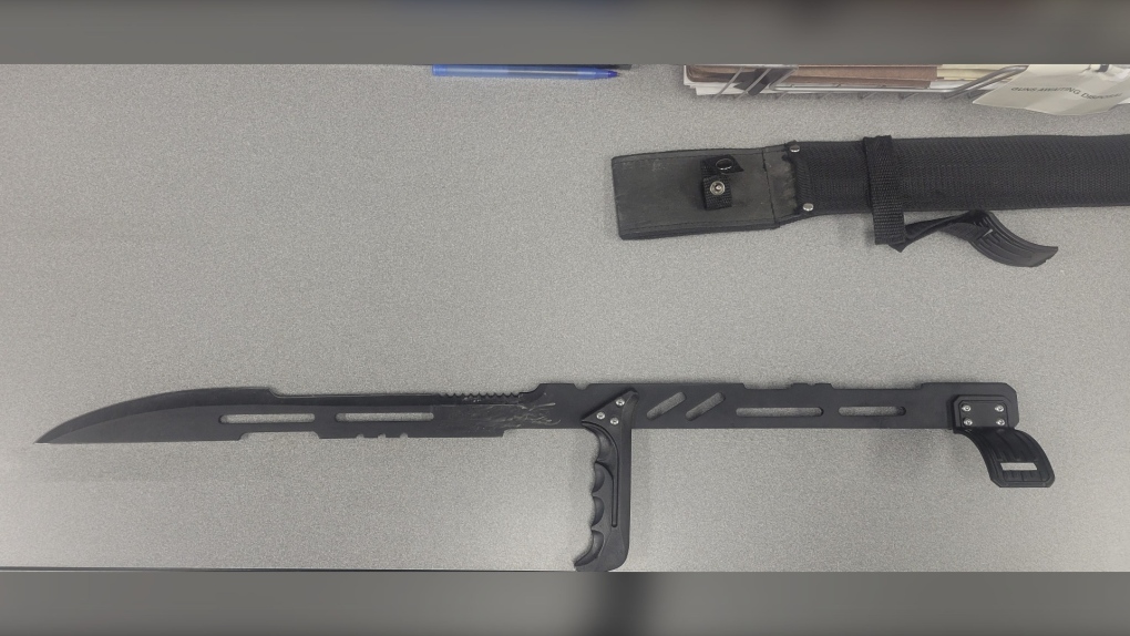 RCMP say a woman was chased through the streets of St. Paul by a man armed with a three-feet-long machete. (Photo provided.)