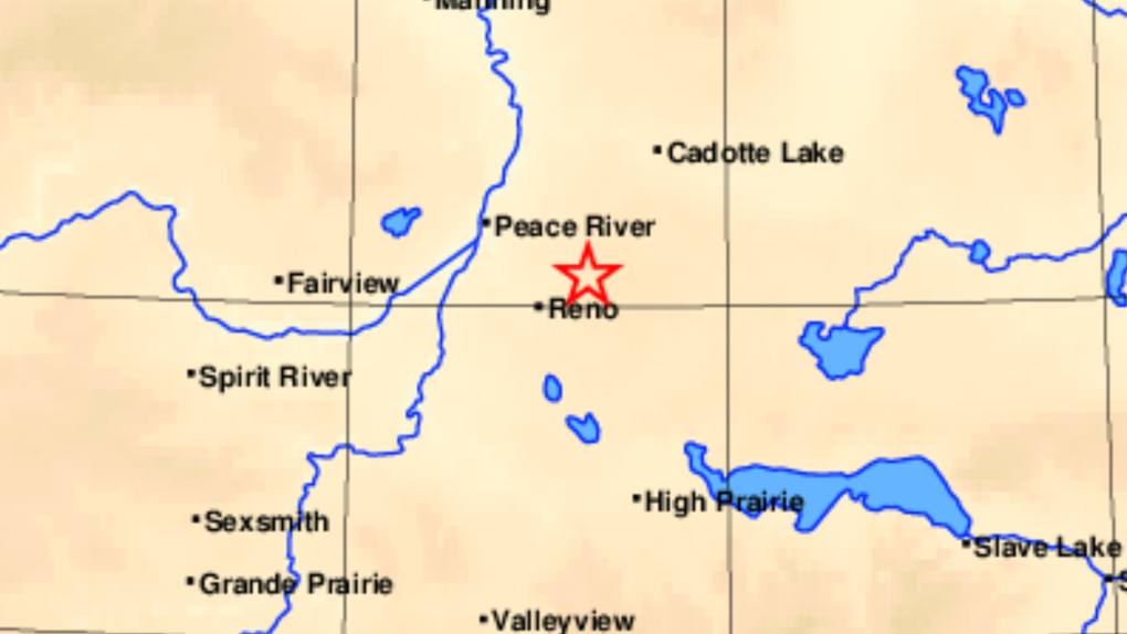 A 4.1 ML earthquake was recorded in the Peace River region of northern Alberta just after midnight on Nov. 23, 2022. (Source: Earthquakes Canada) 