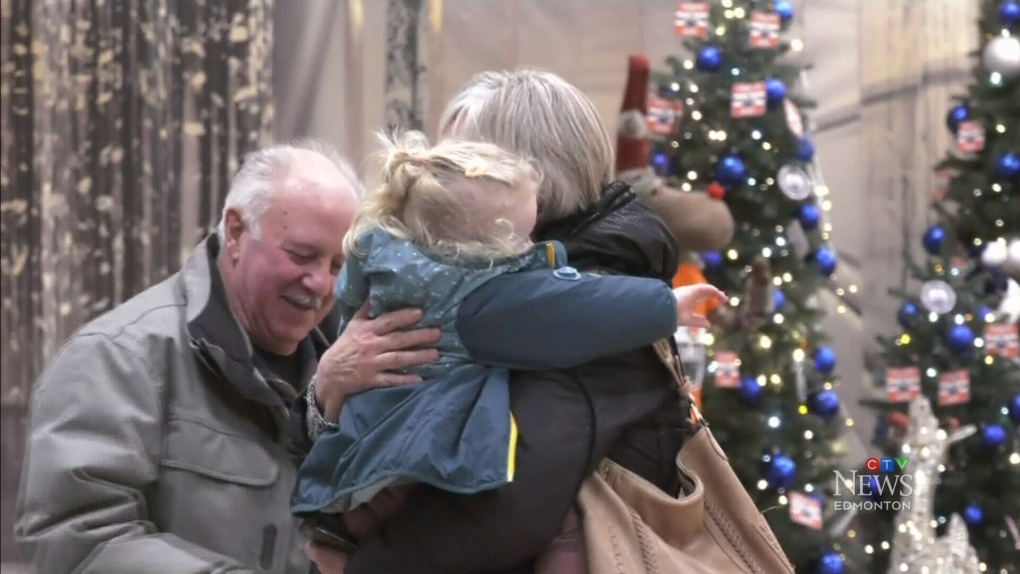 Christmas reunions at Edmonton airport