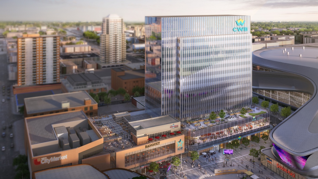 The Oilers Entertainment group released renderings of the future CWB national headquarters in Edmonton's ICE District.  (Source: OEG)