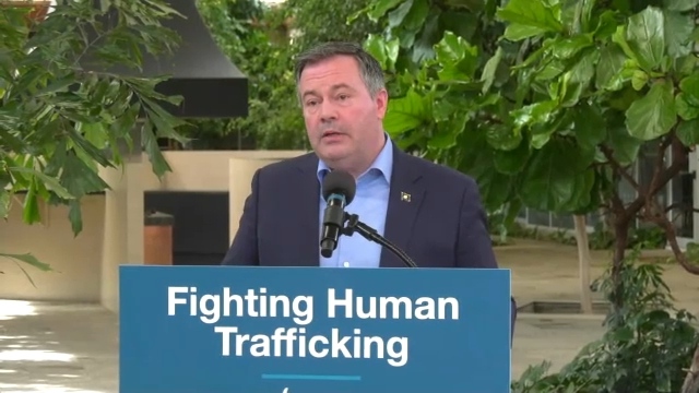 Premier Jason Kenney announced the province had accepted 18 of 19 of the recommendations from the Human Trafficking Task Force on Sunday, March 27, 2022 (CTV News Calgary).