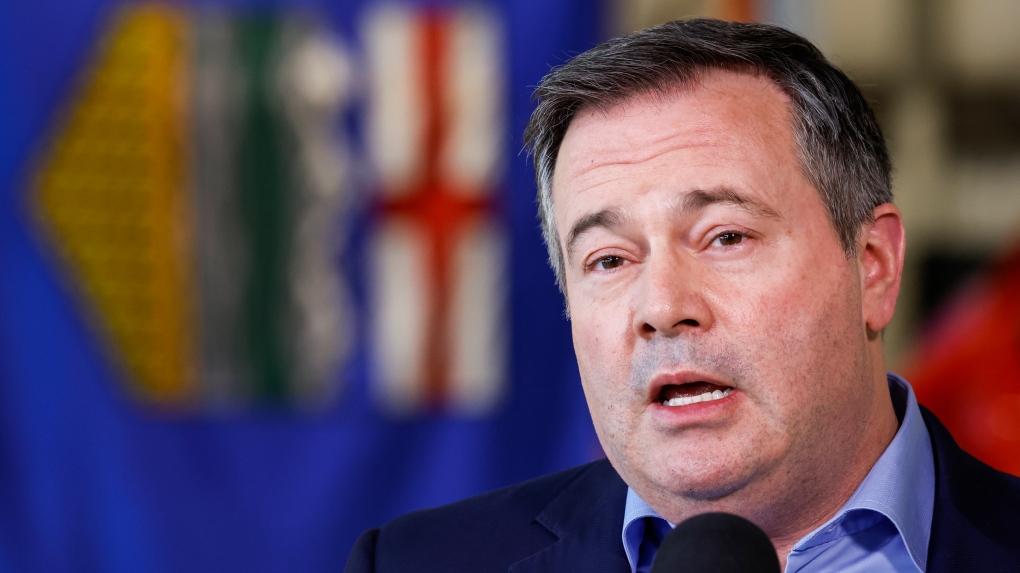 Alberta Premier Jason Kenney provides details on sustainable helicopter air ambulance funding in Calgary, Alta., Friday, March 25, 2022.THE CANADIAN PRESS/Jeff McIntosh