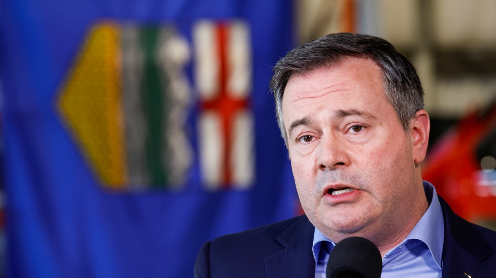 Alberta Premier Jason Kenney provides details on sustainable helicopter air ambulance funding in Calgary, Alta., Friday, March 25, 2022.THE CANADIAN PRESS/Jeff McIntosh