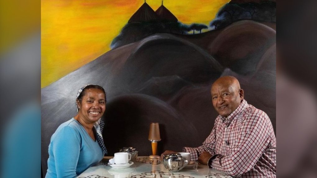 Langano Skies Ethiopian restaurant on Whyte Avenue owners Amsale and Paul Sumamo (Source: Langano Skies/Instagram).