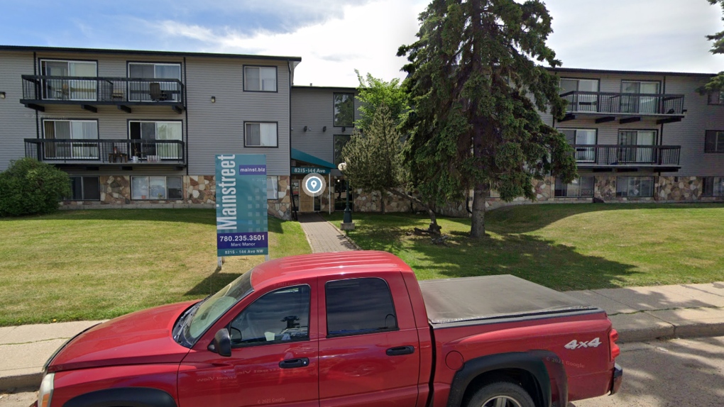 Edmonton police say a man was found dead at this apartment building on Aug. 15, 2022. (Source: Google Street View, June 2021)