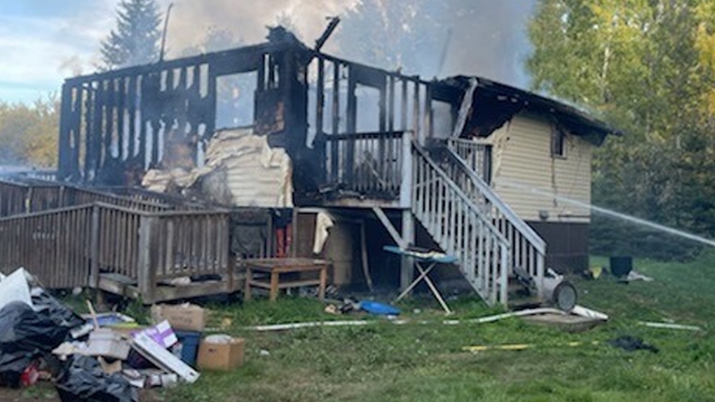 House fire in Dena Tha’ First Nation on Sept. 22, 2022. (Source: RCMP)