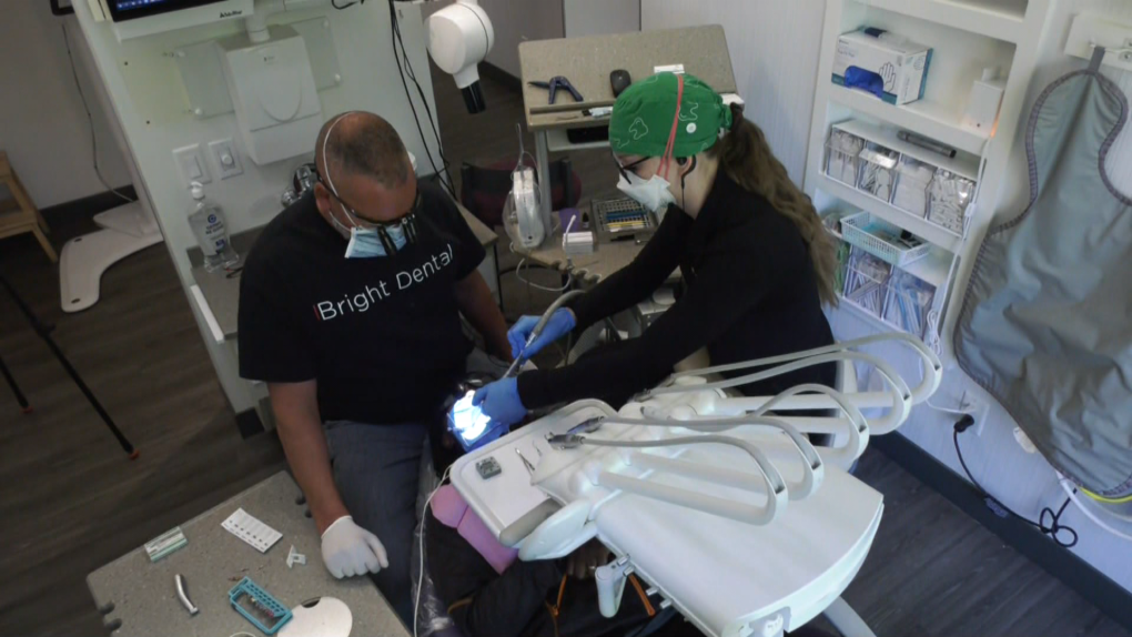 Health care includes your teeth, says dentist Frank Neves, and he is happy to be able to offer free services once a year at Bright Dental in St. Albert. (CTV News Edmonton/Galen McDougall)