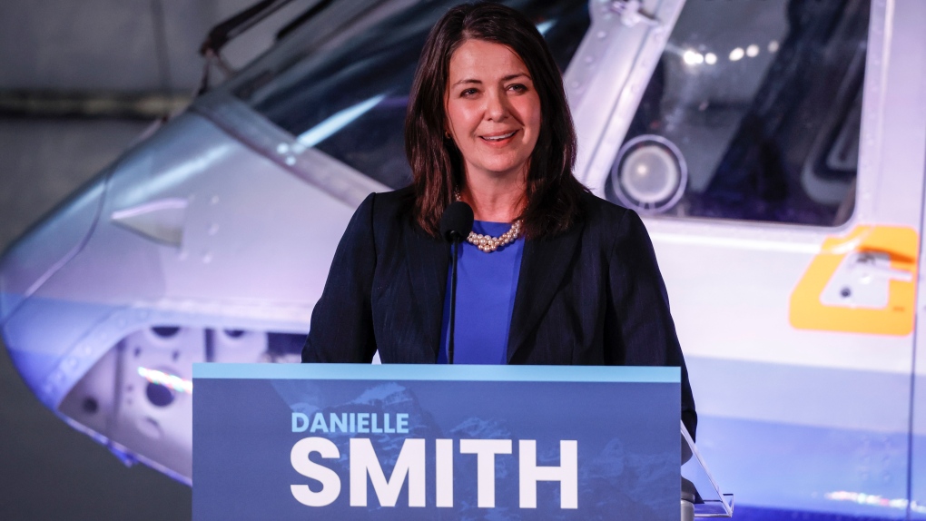 Danielle Smith makes a comment during the United Conservative Party of Alberta leadership candidate's debate in Medicine Hat, Alta., Wednesday, July 27, 2022.THE CANADIAN PRESS/Jeff McIntosh