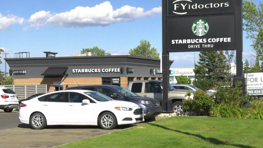 The Beaverbrook Starbucks will become the third in Alberta to join the United Steelworkers Union. (CTV News Edmonton/Sean McClune)