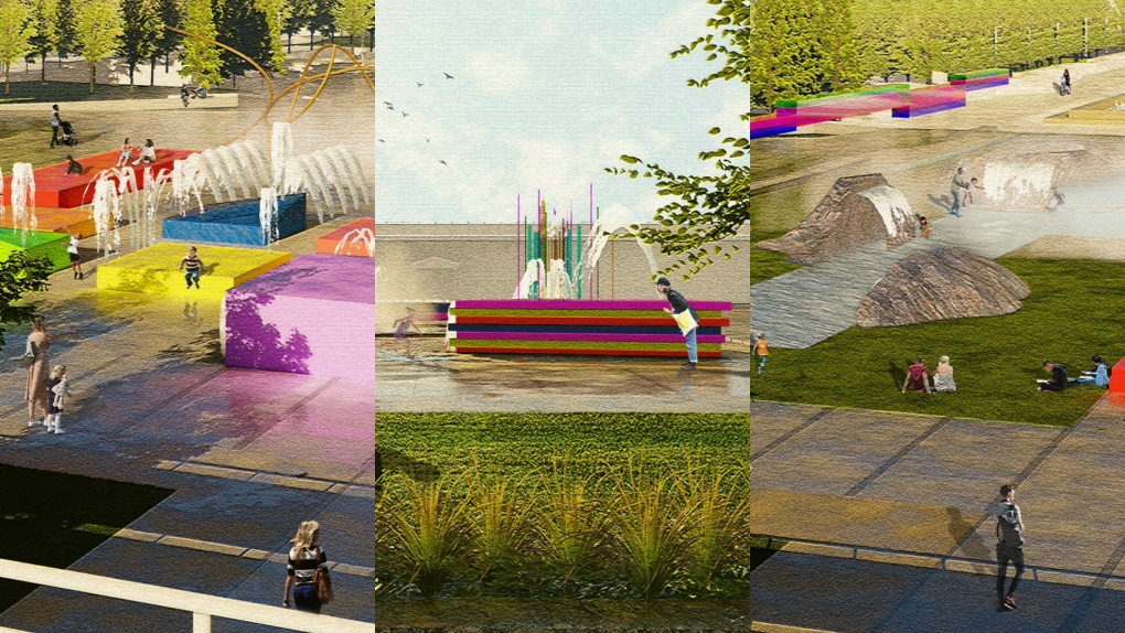 The Alberta Government has released three concept images for a new wading pool area at the legislature. (Source: Alberta.ca)