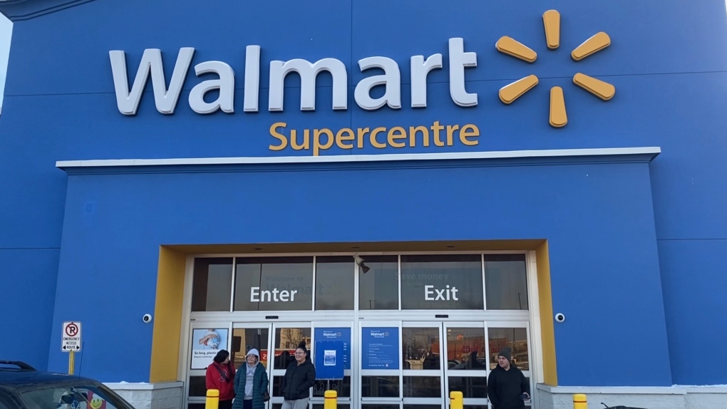 The Walmart Supercentre on Stony Plain Road was closed again Wednesday after a small fire two days earlier (CTV News Edmonton/Darcy Seaton).