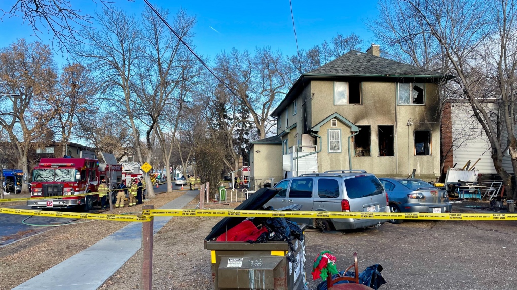 Edmonton Fire Rescue Services respond to a fire in the area of 80 Avenue and 106 Street. (John Hanson/CTV News Edmonton)