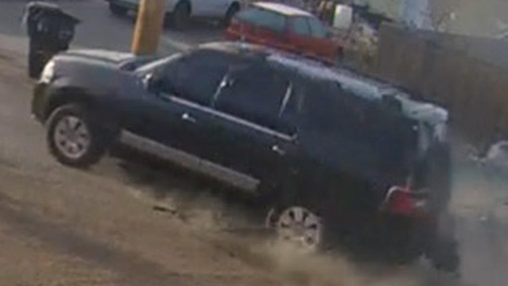 Police say this black SUV hit and killed a cyclist in Edmonton on Dec. 1, 2023, before leaving the scene. (Credit: Edmonton Police Service)