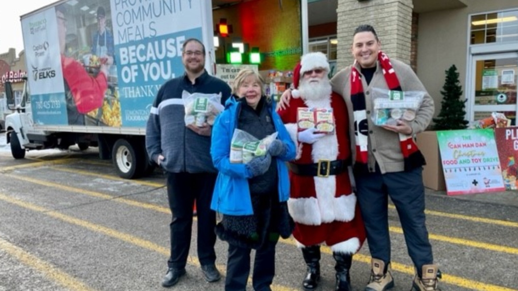 Can Man Dan collects food for Edmonton's Food Bank | CTV News