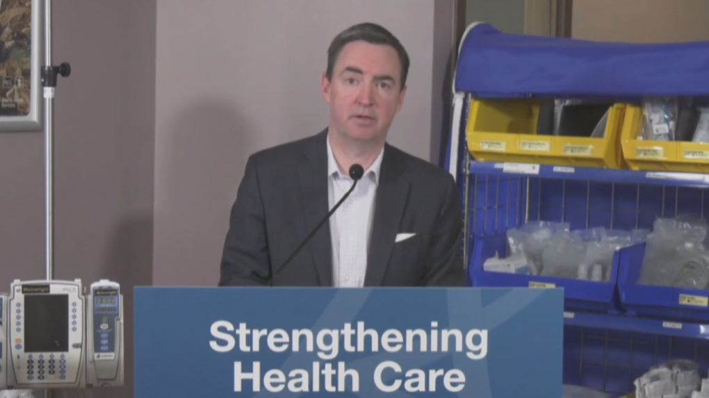 Jason Copping, Alberta Health Minister during a news conference in Wainwright on March 29, 2023. (Source: Alberta Government)