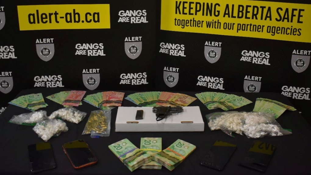Items seized by ALERT during an organized crime investigation in Grande Prairie, Alta.