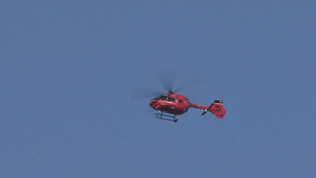 A STARS Air Ambulance helicopter is seen flying in this May 12, 2023, photo. 