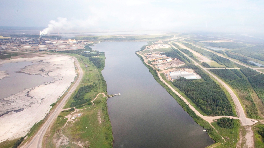 Mildred Lake at a Syncrude facility, as seen from a helicopter tour of the oil sands near Fort McMurray, Alta., on July 10, 2012. THE CANADIAN PRESS/Jeff McIntosh