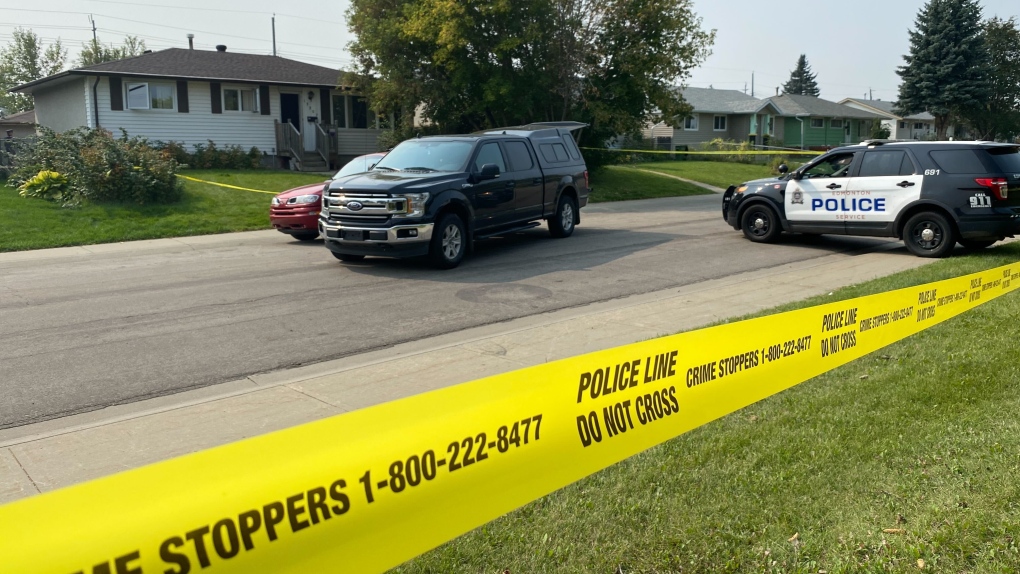 Edmonton police are investigating a suspicious death in the area of 132 Street and 133 Avenue on Friday, Sept. 1, 2023. (Galen McDougall/CTV News Edmonton)