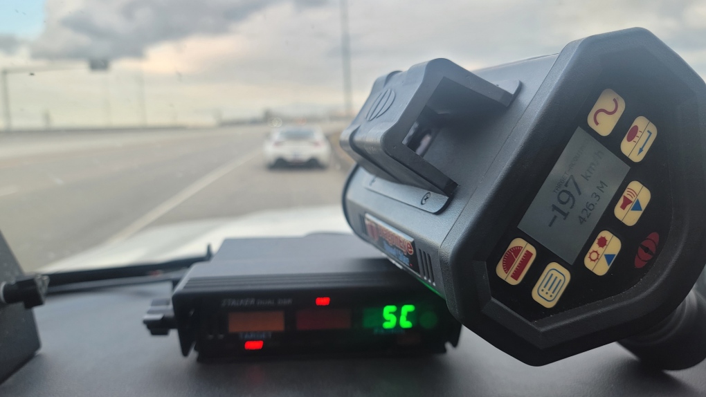 Police say a driver was caught going 197 km/h in a 100 km/h zone in Fort Saskatchewan on Sept. 28, 2023. (Credit: RCMP)