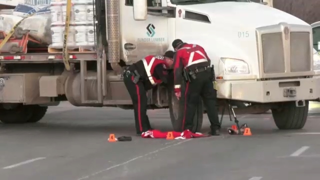 Pedestrian hit by truck in N.E. Calgary