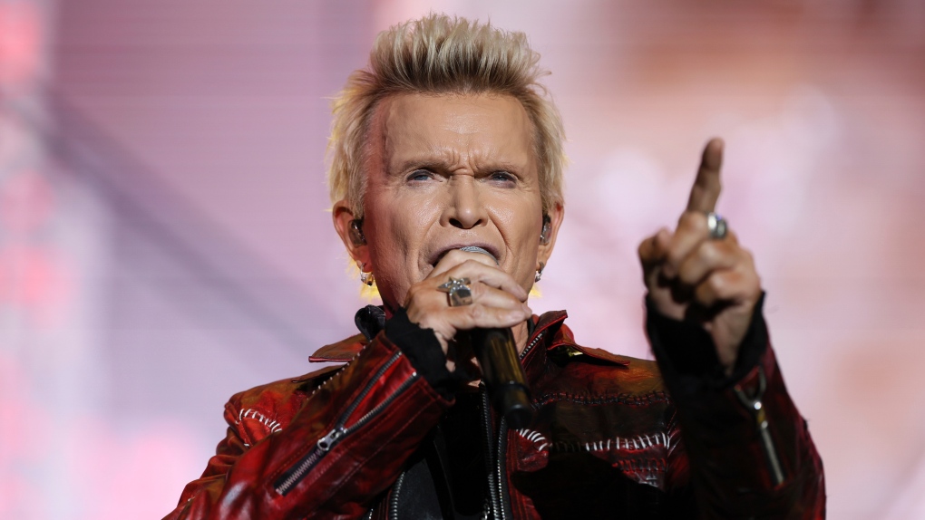 British singer Billy Idol performs during the Vive Latino music festival in Mexico City, Saturday, March 16, 2024. (Source: AP Photo/Ginnette Riquelme)