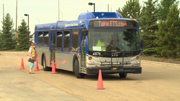 ETS bus in the midst of the "bus roadeo"