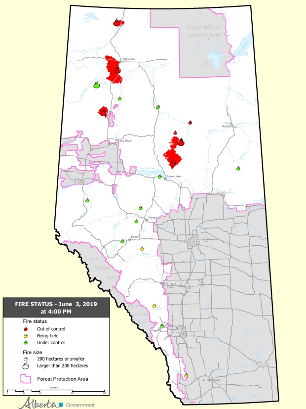 Alberta wildfire map