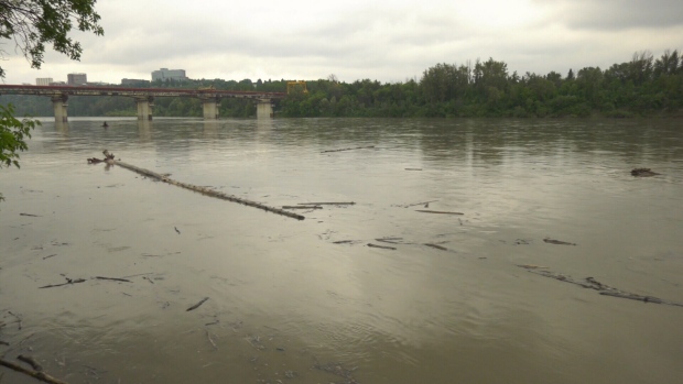 High water levels on North Saskatchewan River