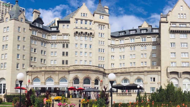 Fairmont Hotel Macdonald patio in Edmonton