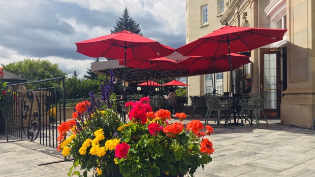 Fairmont Hotel Macdonald patio in Edmonton