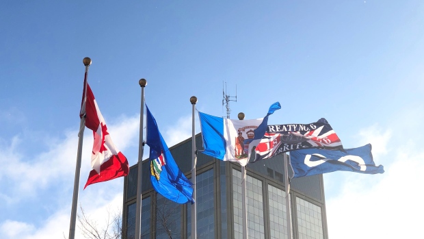 City hall flag raising