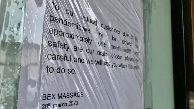 Bex Massage sign