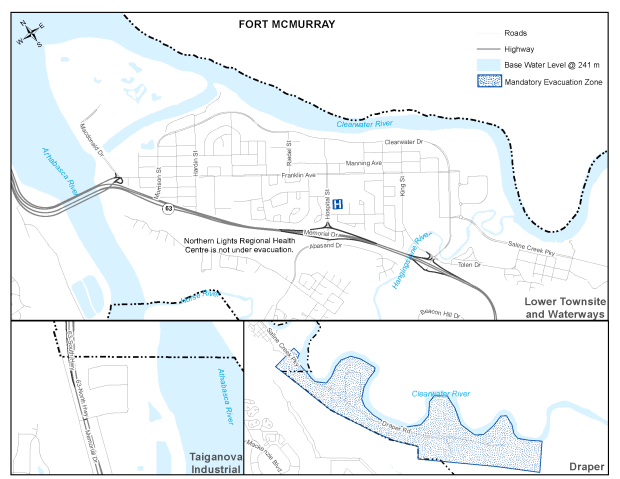 Evacuation order map