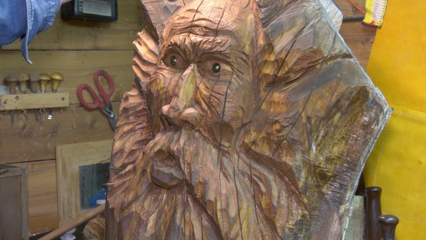 Stolen wood carving has been returned