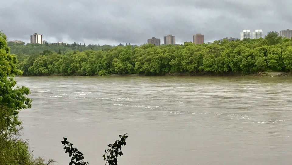 High water levels on the North Saskatchewan River