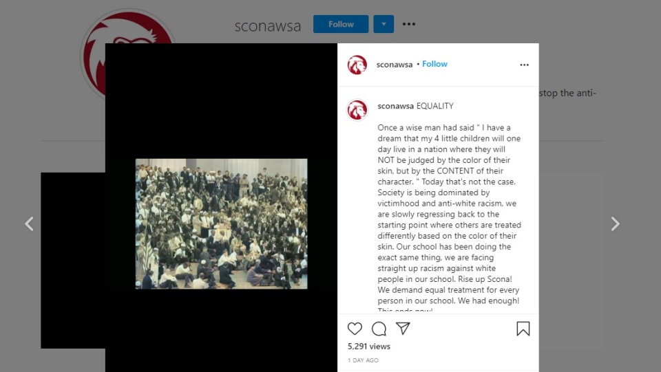 Scona White Student Alliance Instagram