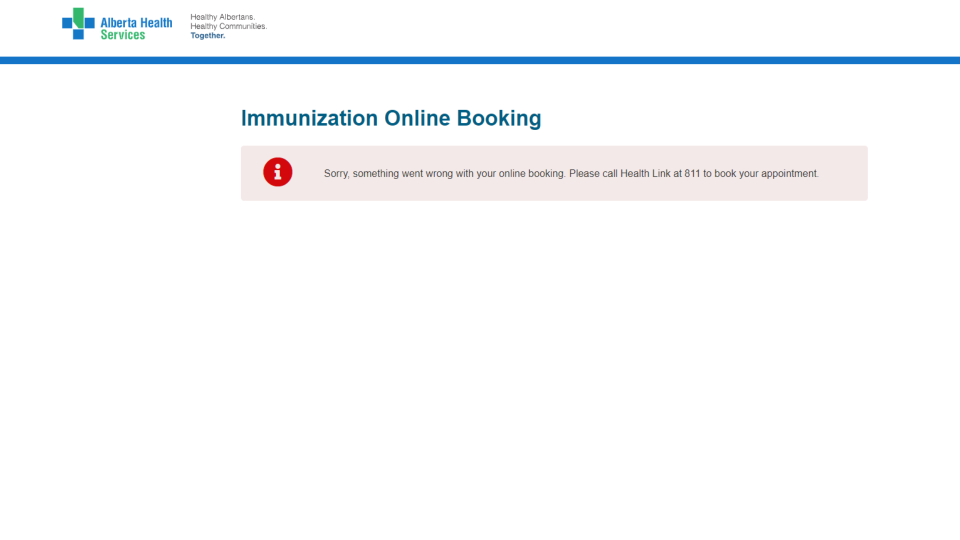 AHS vaccine Phase 1 B crash portal booking