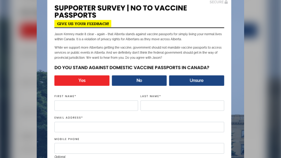 Vaccine passport survey UCP